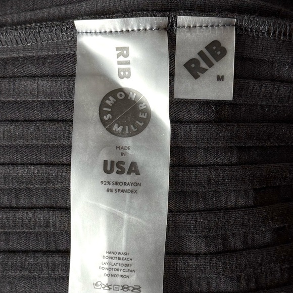 SIMON MILLER Ribbed Knit One Shoulder Sleeveless Bodycon Side Slit Maxi Dress M - Picture 7 of 7